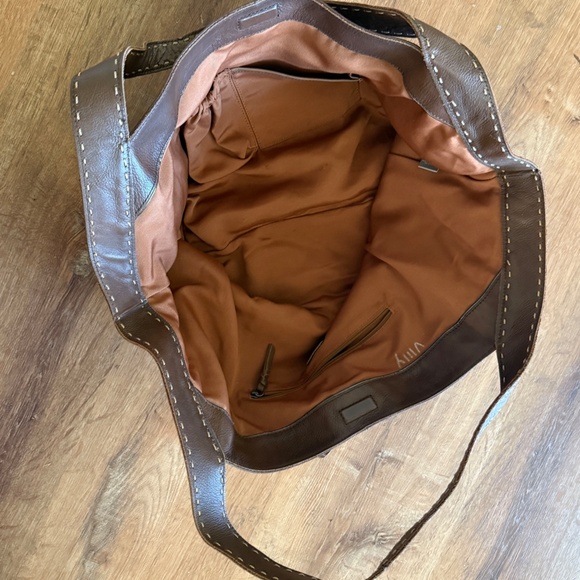 J.Jill Brown Genuine Leather Hobo Y2K Large Purse - Picture 8 of 10